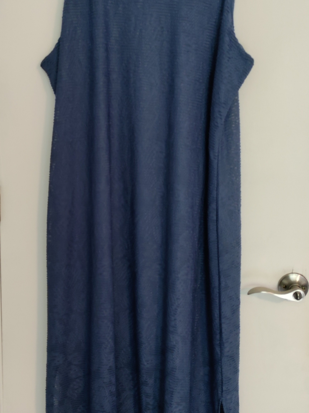 Attitudes by Renee Navy Textured Maxi Dress With Side Slits